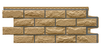 Фасадная панель Grand Line Колотый камень Design песочный со швом RAL 7006