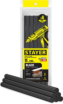 Стержни клеевые Stayer Professional 11х200 мм черные 110 г (6 шт.)