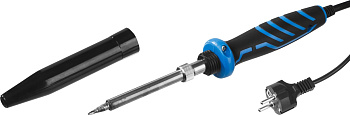 ЗУБР Ceramic PRO, 40 Вт, керамическим нагреватель, конус, 2-к рукояткой, электропаяльник с защитным