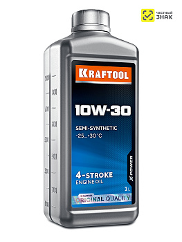 KRAFTOOL 10W-30, 1 л, полусинтетическое масло для 4-тактных двигателей (41513-1)