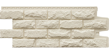 Фасадная панель Grand Line Колотый камень Classic молочный