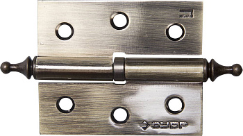 ЗУБР 75 х 63 х 2.5 мм, разъемная, правая, цвет старая латунь (AB), 2 шт, карточная петля (37605-075-