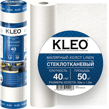 Малярный стеклохолст KLEO 1.00x50 м KLEO LINEN 40/50m