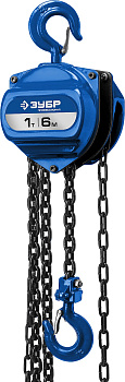 ЗУБР ТШ-1-6, 1 т, 6 м, ручная цепная шестеренная таль, Профессионал (43082-1)