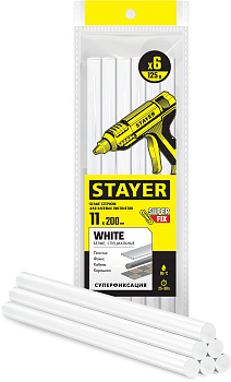 Стержни клеевые Stayer Professional 11х200 мм белые 120 г (6 шт.)