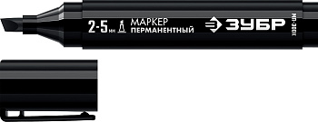 ЗУБР МП-300К чёрный, 2-5 мм, клиновидный перманентный маркер (06323-2)