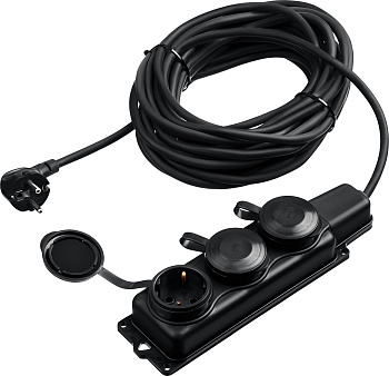 ЗУБР КГ-325-Ш3, КГ, 3 x 2.5 мм2, IP44, 10 м, 3 гн., 4000 Вт, силовой удлинитель, Профессионал (55024