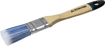 STAYER AQUA, 25 мм, 1″, искусственная щетина, деревянная ручка для воднодисперсионных и акриловых ЛК