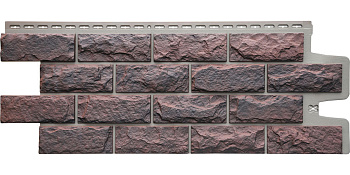 Фасадная панель Grand Line Колотый камень Design Plus кофе с темно-бежевым швом