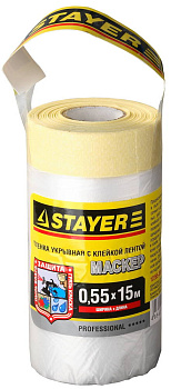 Защитная пленка STAYER с клейкой лентой "МАСКЕР", ПНД, 9 мкм, 550ммх15м 12255-055-15