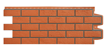 Фасадная панель Grand Line Состаренный кирпич Design терракотовый со швом RAL 7006