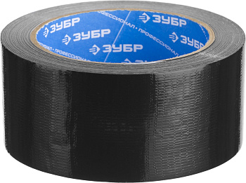 ЗУБР 48 мм, 25 м, черная, на тканевой основе, универсальная армированная лента, Профессионал (12096-