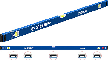 Усиленный магнитный уровень ЗУБР Профессионал-М 1500 мм, с зеркальным глазком 34589-150_z01