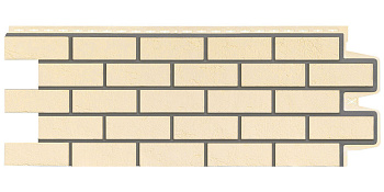 Фасадная панель Grand Line Состаренный кирпич Design бежевый со швом RAL 7006