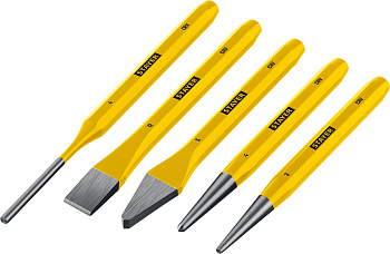 STAYER Hercules, 5 предметов, набор зубил и кернеров в пластиковом держателе, Professional (21077-H5