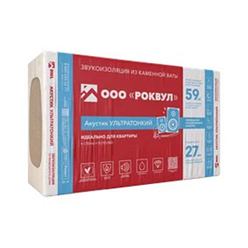 Шумоизоляция Роквул Акустик Баттс Про Ультратонкий 27х600х1000 мм 7,2 кв.м