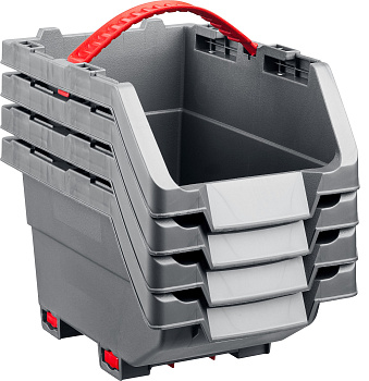 KETER CLICK BIN, 4 шт, 1.3 л, 230 х 160 х 135 мм, набор лотков для хранения (38066-K4)