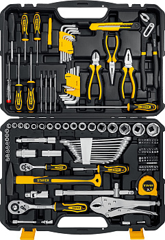 STAYER UNIVERSAL 150, 150 предм., (1/2″+ 1/4″), универсальный набор инструмента, Professional (27710