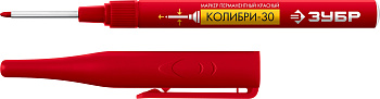 ЗУБР Колибри-30 красный, наконечник L 30 мм, ᴓ 2.8 мм, перманентный маркер для отверстий (06338-3)
