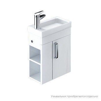 Тумба для ванной комнаты, подвесная, белая, 40 см, Torr, IDDIS, TOR40W1i95. Подходит умывальник 0014