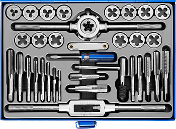 ЗУБР 35 предметов, сталь Р6М5, набор метчиков и плашек, Профессионал (28110-H35)