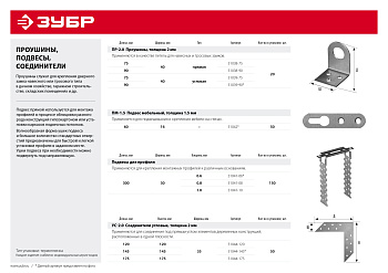 ЗУБР ПМ-1.5, 65 x 15 x 1.5 мм, мебельный подвес петля сверху (31042)