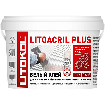 Пастообразный клей LITOKOL LITOACRIL PLUS класс D2TE, 1 кг bucket 480920003