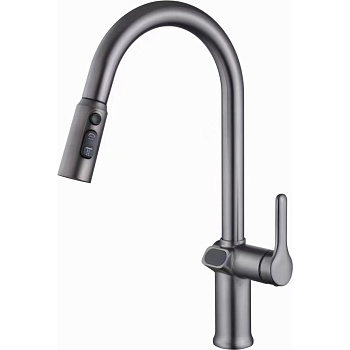 Смеситель для кухни вытяжной с дисплеем ESKO Gun Metal K15GMLED