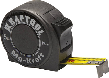 Рулетка Kraftool PRO MG-Kraft, особопрочный корпус, Mg сплав, нейлон, суперкомпактный размер, 5м 19м