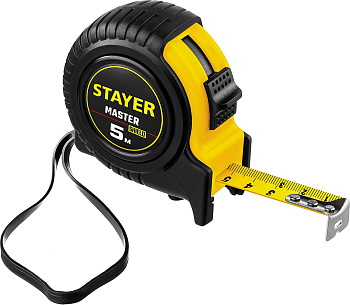 Рулетка Stayer MASTER 5м / 19мм в ударостойком обрезиненном корпусе 34025-05_z01