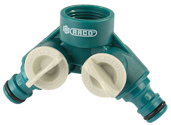 RACO ORIGINAL, 3/4″, двухканальный, с внутренней резьбой, из ABS пластика, поливочный распределитель