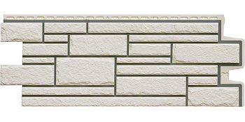 Фасадная панель Grand Line Камелот Design молочный со швом RAL 7006