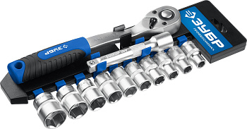 ЗУБР ТБ-12Б, 12 предм., (1/2″), набор торцовых, Профессионал (27647-H12)