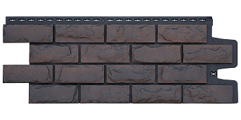 Фасадная панель Grand Line Колотый камень Design Plus трюфель с черным швом