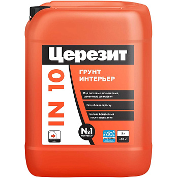 Грунтовка интерьерная Церезит IN 10 морозостойкая 5л