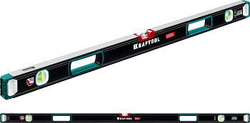 Сверхпрочный уровень KRAFTOOL A-RATE Control с зеркальным глазком, 1500 мм 34986-150