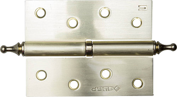 ЗУБР 100 х 75 х 2.5 мм, разъемная, правая, цвет матовая латунь (SB), 2 шт, карточная петля (37605-10