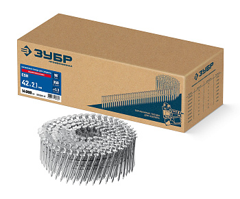 ЗУБР CSN 42 х 2.1 мм, барабанные гвозди для сайдинга оцинкованные, 14000 шт (305386-42)