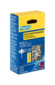 RAPID R:High-performance-rivet, 3.2 х 8 мм, 500 шт, алюминиевая высокопроизводительная заклепка (500