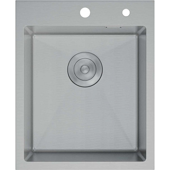 Кухонная мойка из нержавеющей стали D&K сатин, в комплекте с сифоном, корзиной, дозатором DKS415004