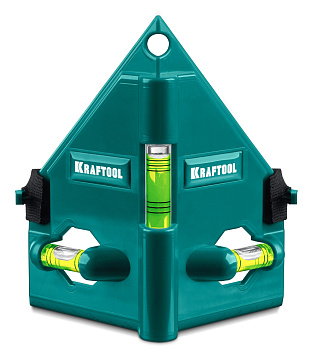 KRAFTOOL POST-LEVEL, 3 глазка, магнитный угловой уровень (34788)