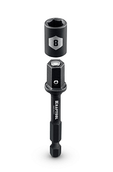Бита KRAFTOOL Impact Pro ″Nut-driver″ с торцовой головкой, магнитная, L=69мм, хвостовик E 1/4″, 8мм,