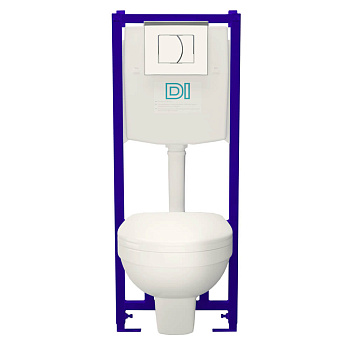 Подвесной унитаз Rosa Элеганс (инсталляция DI, сиденье микролифт, белая кнопка)