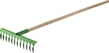 Грабли РОСТОК 430 x 100 x 1500 мм, 14 витых зубьев, рабочая поверхность из стали, покрытие краска, ч