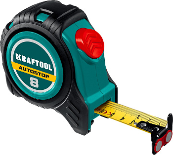 Рулетка с автостопом KRAFTOOL AutoStop 8 м 3412-8-25