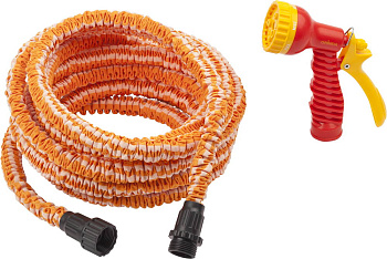 GRINDA PS-22, удлиняющийся шланг 7.5 - 22.5 м, пистолет поливочный, коннекторы, поливочный набор (42