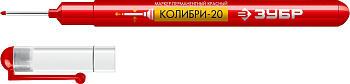 ЗУБР Колибри-20 красный, наконечник L 20 мм, ᴓ 2 мм, перманентный маркер для отверстийл (06328-3)