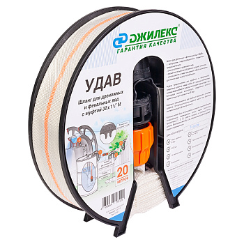 Шланг дренажный 32 ''УДАВ'' 20м на катушке с муфтой 32х1 1/2'' вн ДЖИЛЕКС 9110