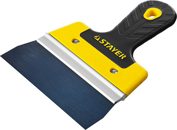 STAYER PROFlat, 150 мм, усиленная алюминиевая направляющая, двухкомпонентная ручка, анодированный, ф