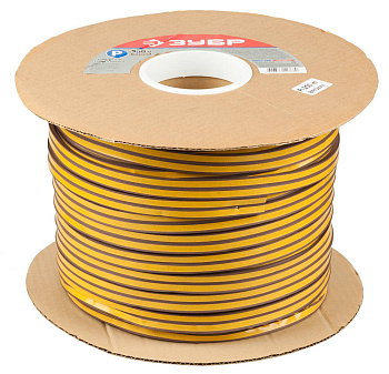 ЗУБР 250 м, P-профиль, размер 9 х 5.5 мм, коричневый, самоклеящийся резиновый уплотнитель (40932-250